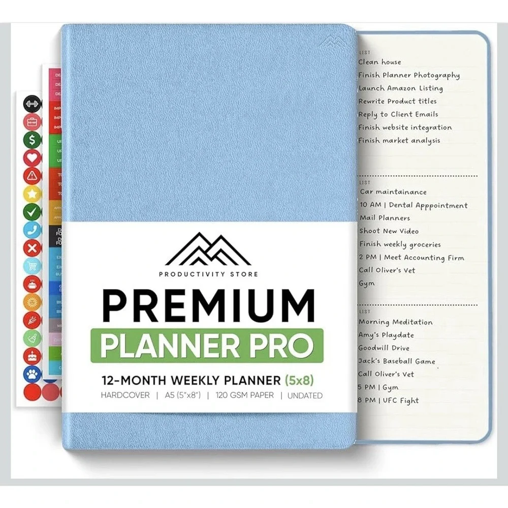 Daily Planner By Productivity Store A5 5x8 Blue New